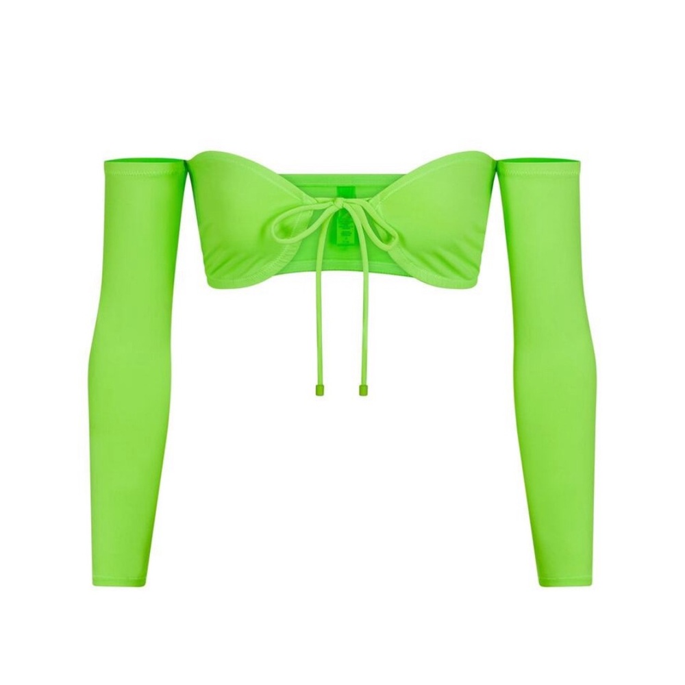 - Recycled swim long sleeve bikini top
